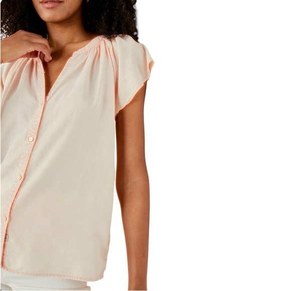 NWOT Rails ‘Alena’ Flutter-Sleeve Button Front Top in “Petal” Pink Size XS - Picture 3 of 16